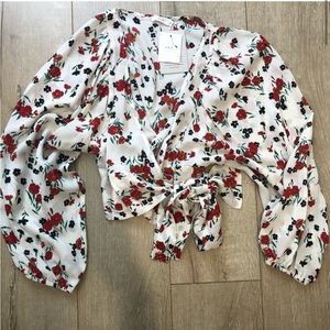 ALC floral wrap top